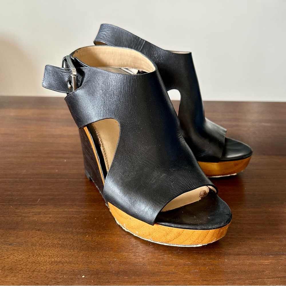 Michael Kors Black Wedge Sandal.